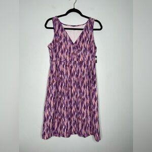 NWT Eddie Bauer Purple and Pink Ikat Aster Crossover Dress Outdoors Size Small